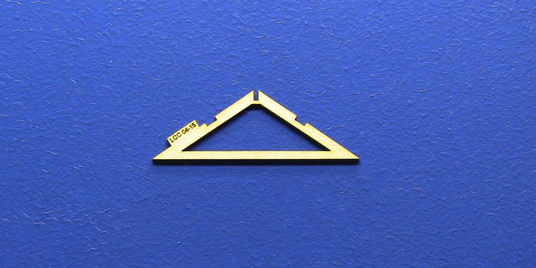LCC 04-15 OO gauge industrial roof support type 2 Roof support structure. Designed to be glued to the back of door panels. Compatible with LCC 04-00 and LCC 04-01.